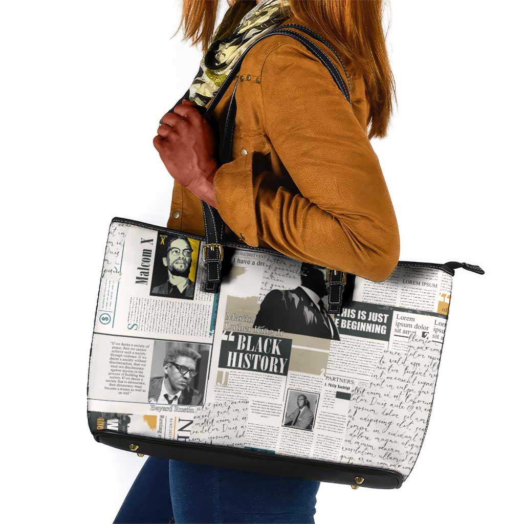 Civil Rights Leaders Leather Tote Bag African-American History Month