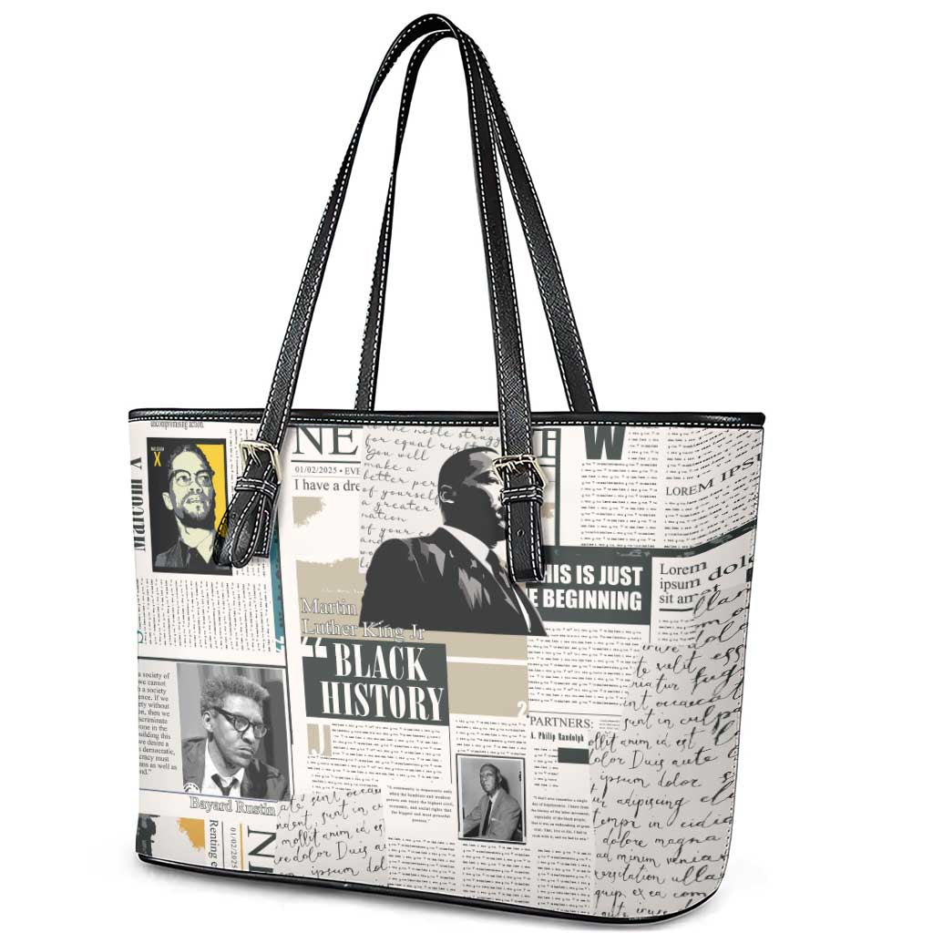 Civil Rights Leaders Leather Tote Bag African-American History Month