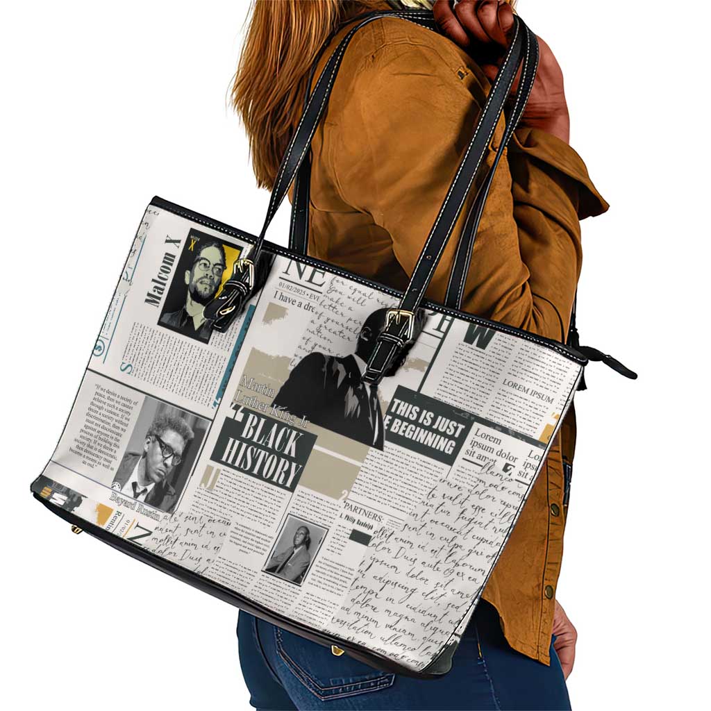 Civil Rights Leaders Leather Tote Bag African-American History Month