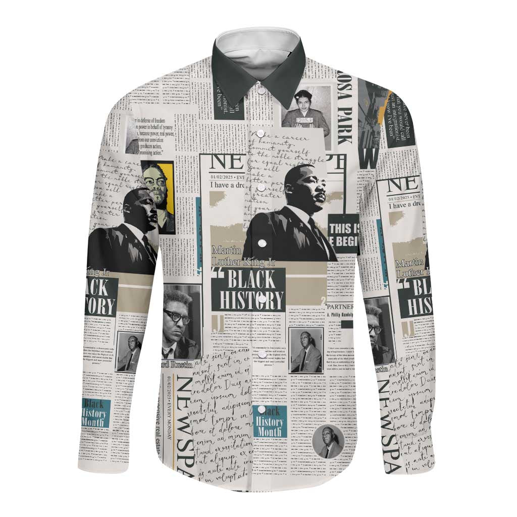Civil Rights Leaders Long Sleeve Button Shirt African-American History Month