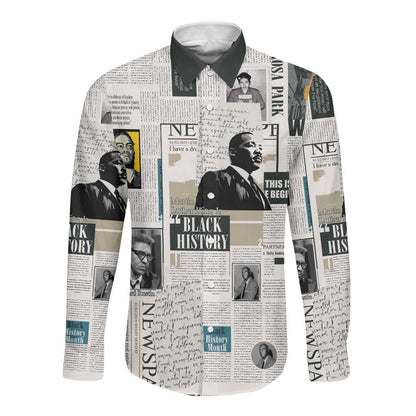 Civil Rights Leaders Long Sleeve Button Shirt African-American History Month