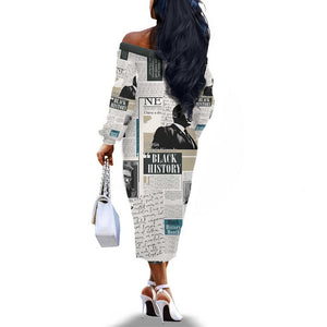 Civil Rights Leaders Off The Shoulder Long Sleeve Dress African-American History Month
