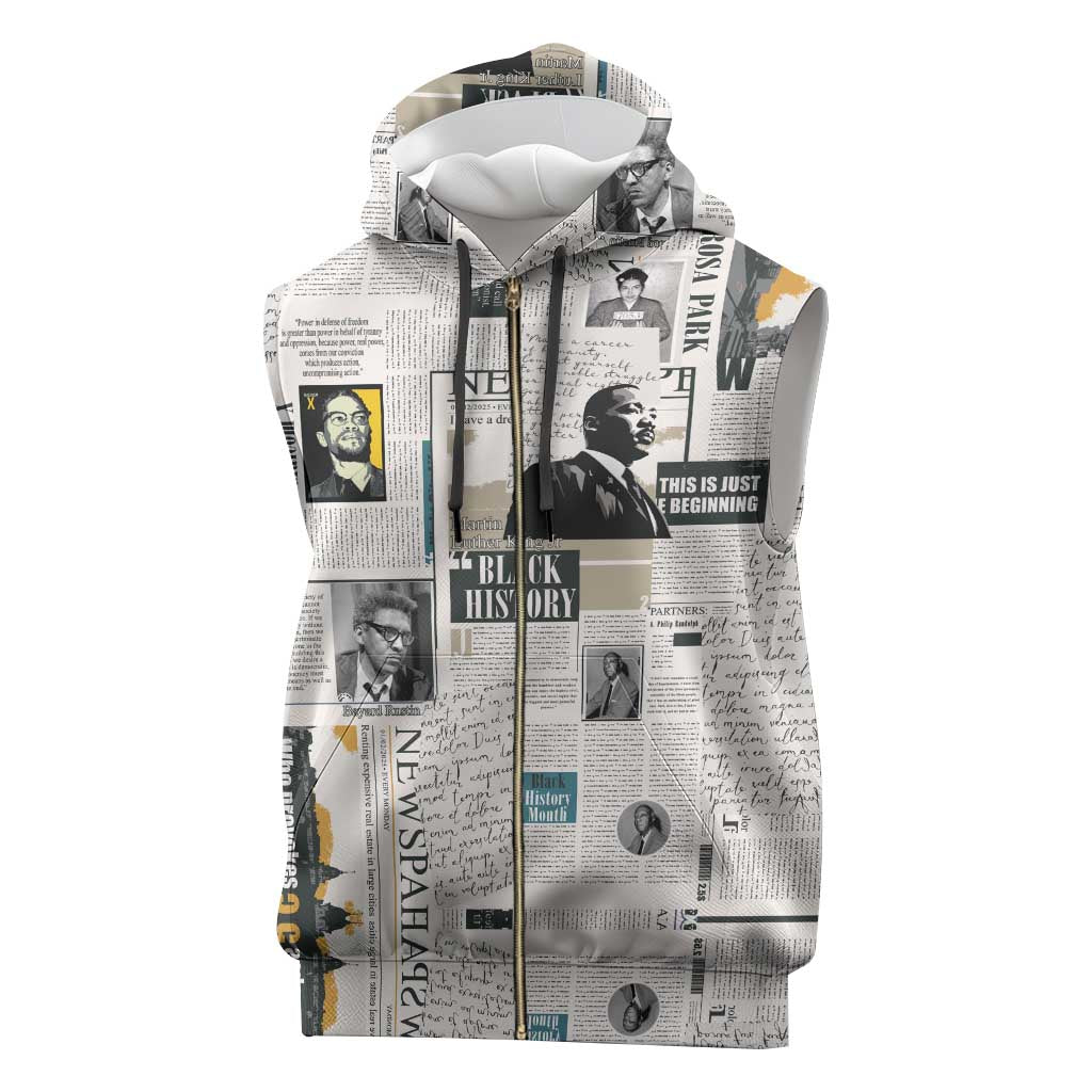 Civil Rights Leaders Sleeveless Zip Hoodie African-American History Month - African Pride