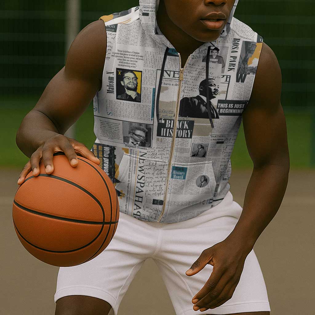 Civil Rights Leaders Sleeveless Zip Hoodie African-American History Month - African Pride