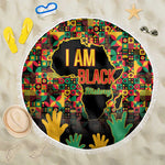 Black History Month Beach Blanket I'm Black And I'm Proud