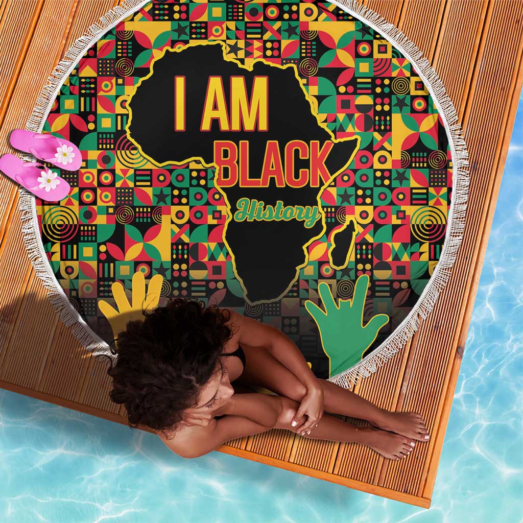 Black History Month Beach Blanket I'm Black And I'm Proud