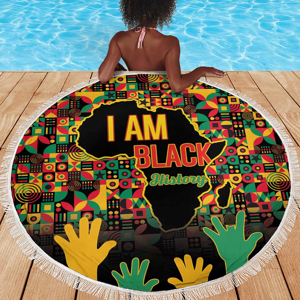 Black History Month Beach Blanket I'm Black And I'm Proud