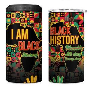 Black History Month 4 in 1 Can Cooler Tumbler I'm Black And I'm Proud