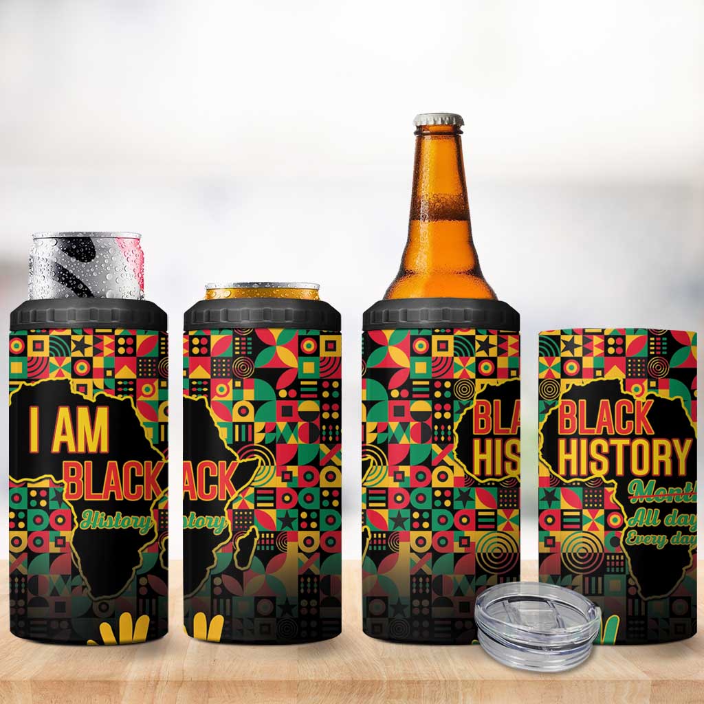 Black History Month 4 in 1 Can Cooler Tumbler I'm Black And I'm Proud