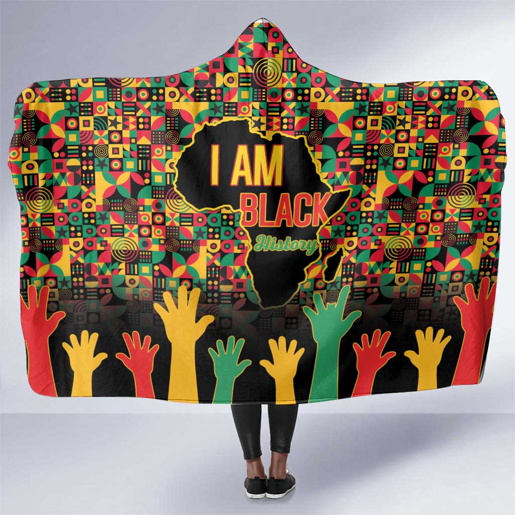 Black History Month Hooded Blanket I'm Black And I'm Proud
