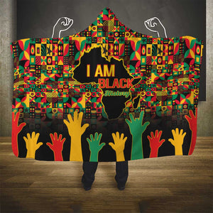 Black History Month Hooded Blanket I'm Black And I'm Proud