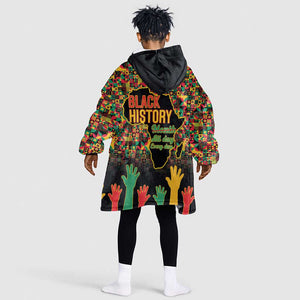 Black History Month Kid Wearable Blanket Hoodie I'm Black And I'm Proud