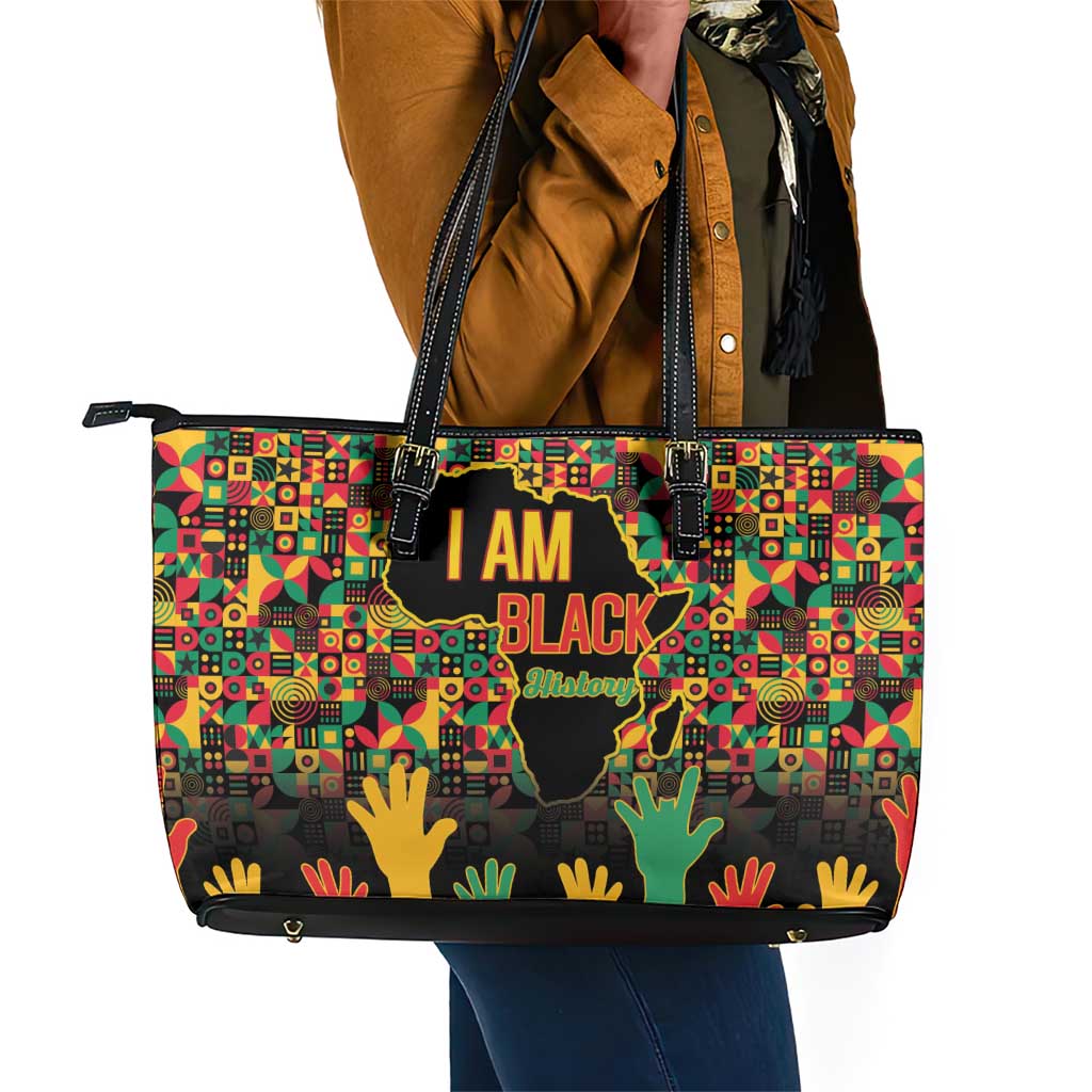 Black History Month Leather Tote Bag I'm Black And I'm Proud