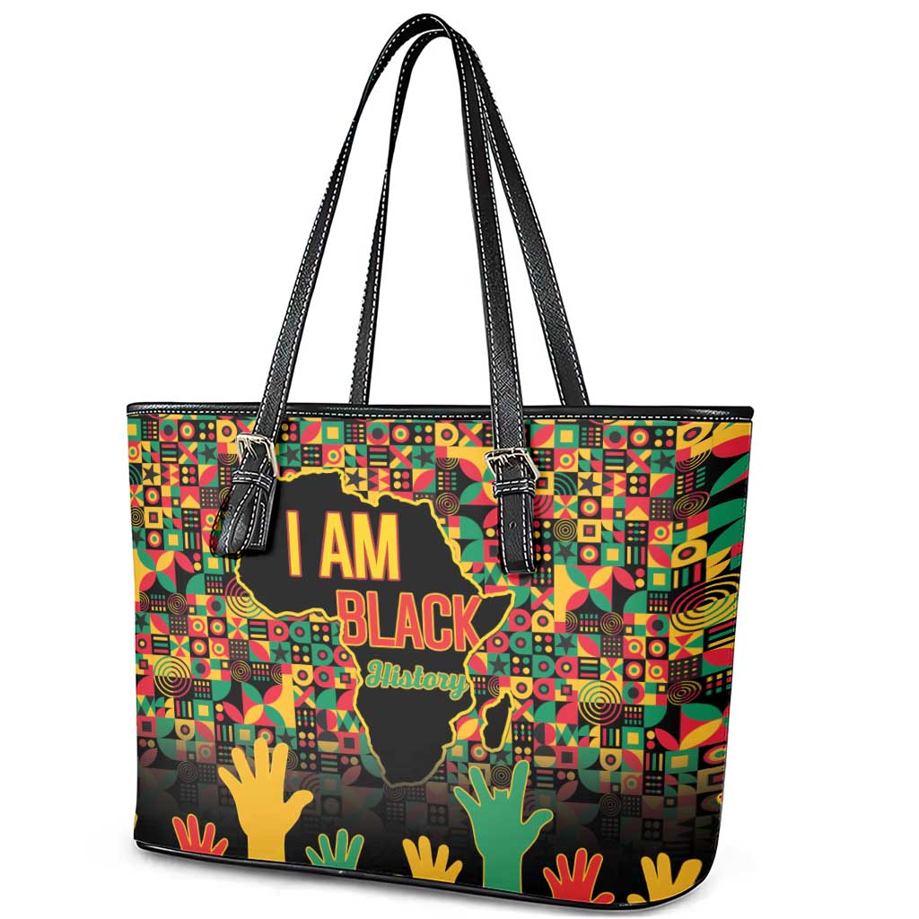 Black History Month Leather Tote Bag I'm Black And I'm Proud