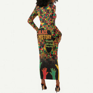 Black History Month Long Sleeve Bodycon Dress I'm Black And I'm Proud LT15