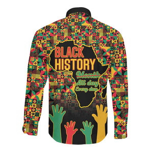 Black History Month Long Sleeve Button Shirt I'm Black And I'm Proud