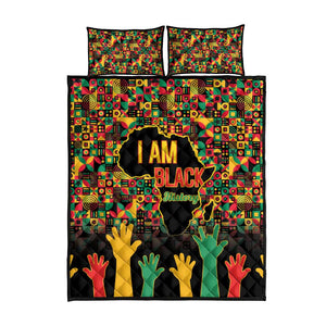 Black History Month Quilt Bed Set I'm Black And I'm Proud