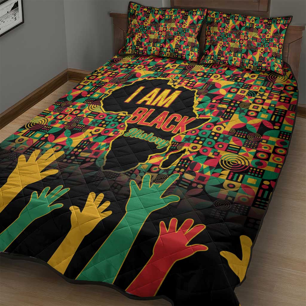 Black History Month Quilt Bed Set I'm Black And I'm Proud