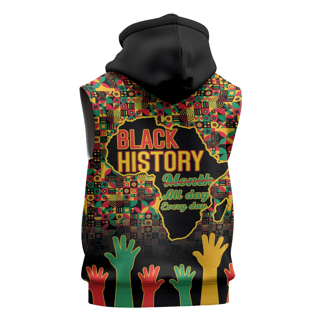 Black History Month Sleeveless Zip Hoodie I'm Black And I'm Proud - African Pride