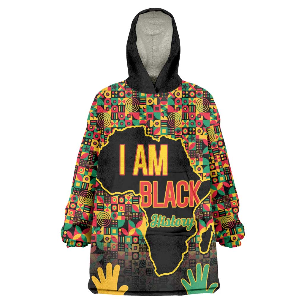 Black History Month Wearable Blanket Hoodie I'm Black And I'm Proud