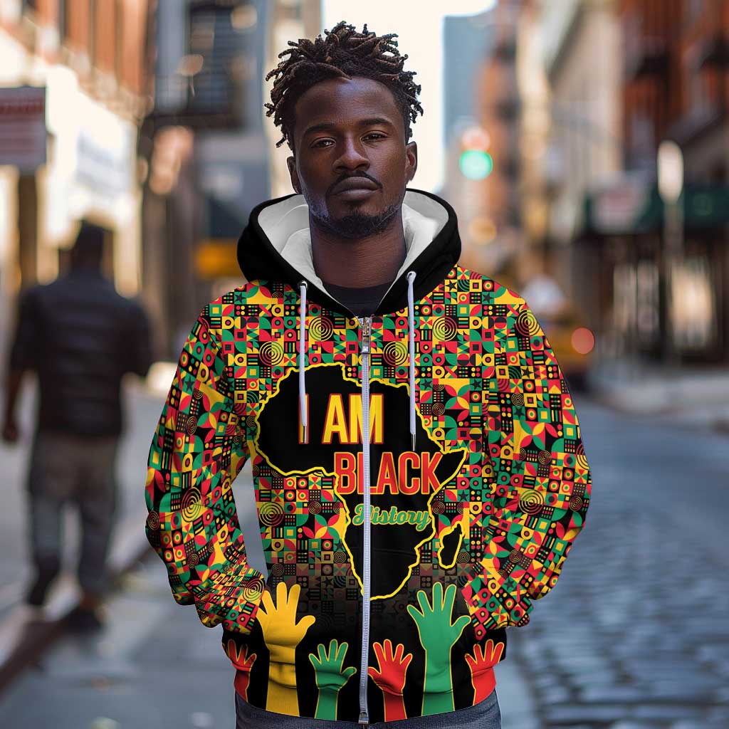 Black History Month Zip Hoodie I'm Black And I'm Proud