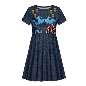 Happy Eid Al-Adha Kid Short Sleeve Dress Kenya Mubarak