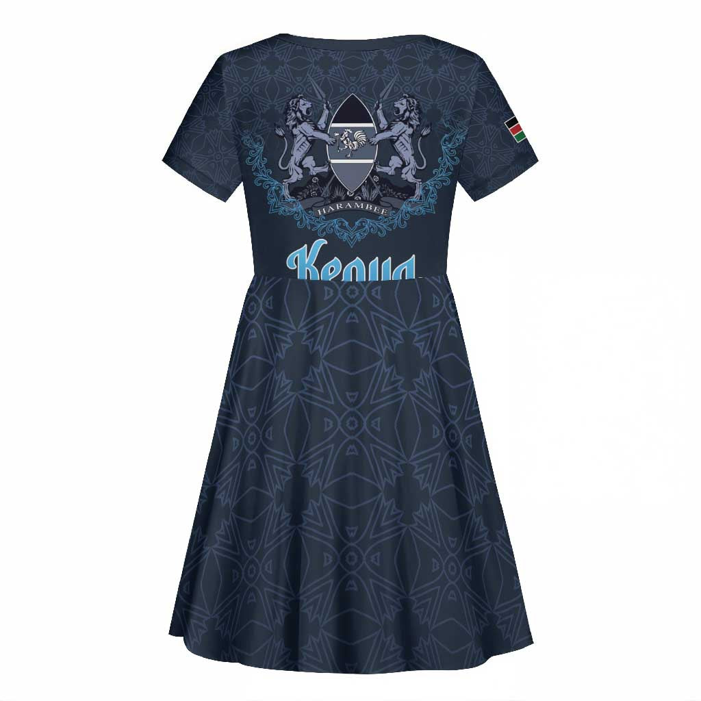 Happy Eid Al-Adha Kid Short Sleeve Dress Kenya Mubarak
