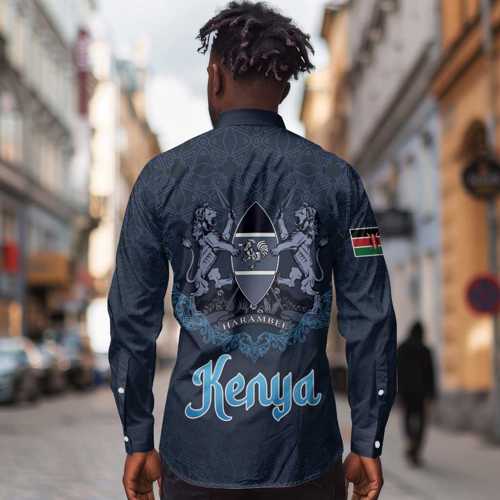 Happy Eid Al-Adha Long Sleeve Button Shirt Kenya Mubarak
