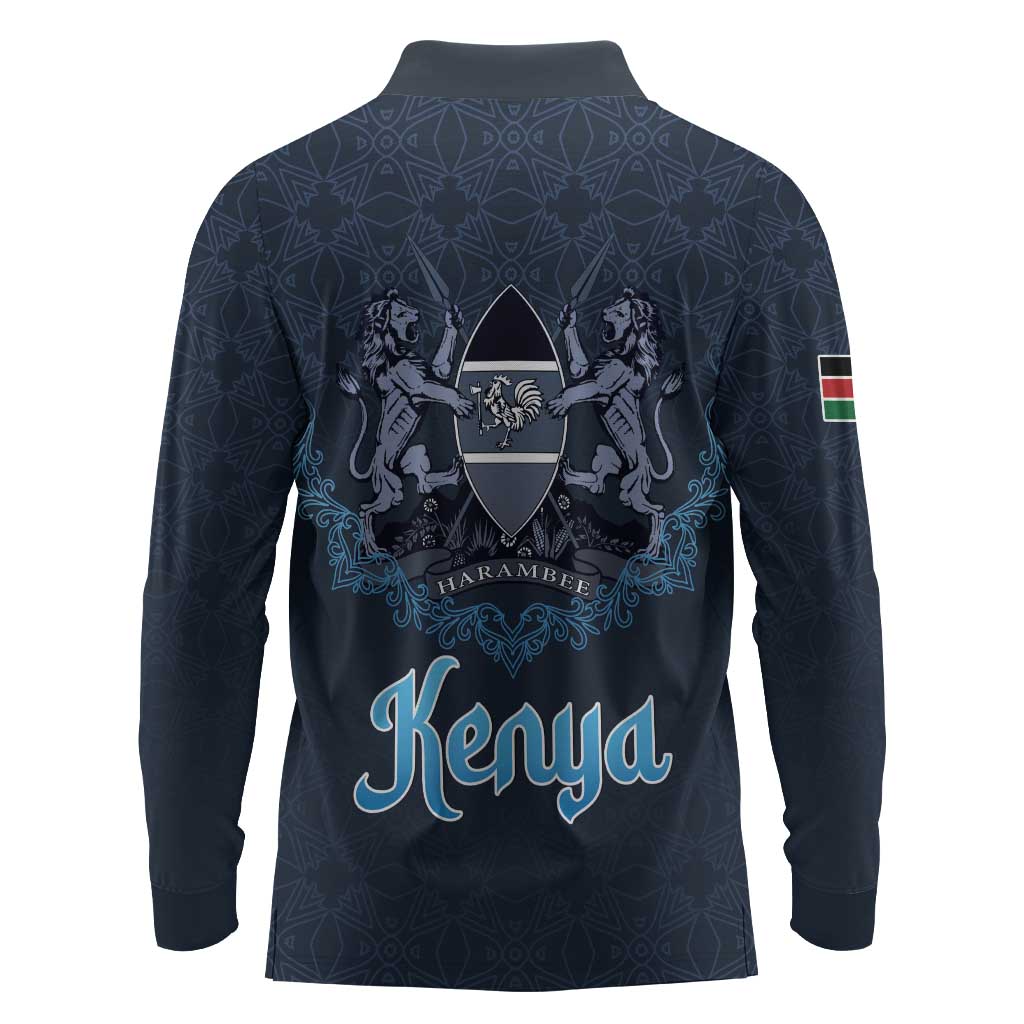 Happy Eid Al-Adha Long Sleeve Polo Shirt Kenya Mubarak
