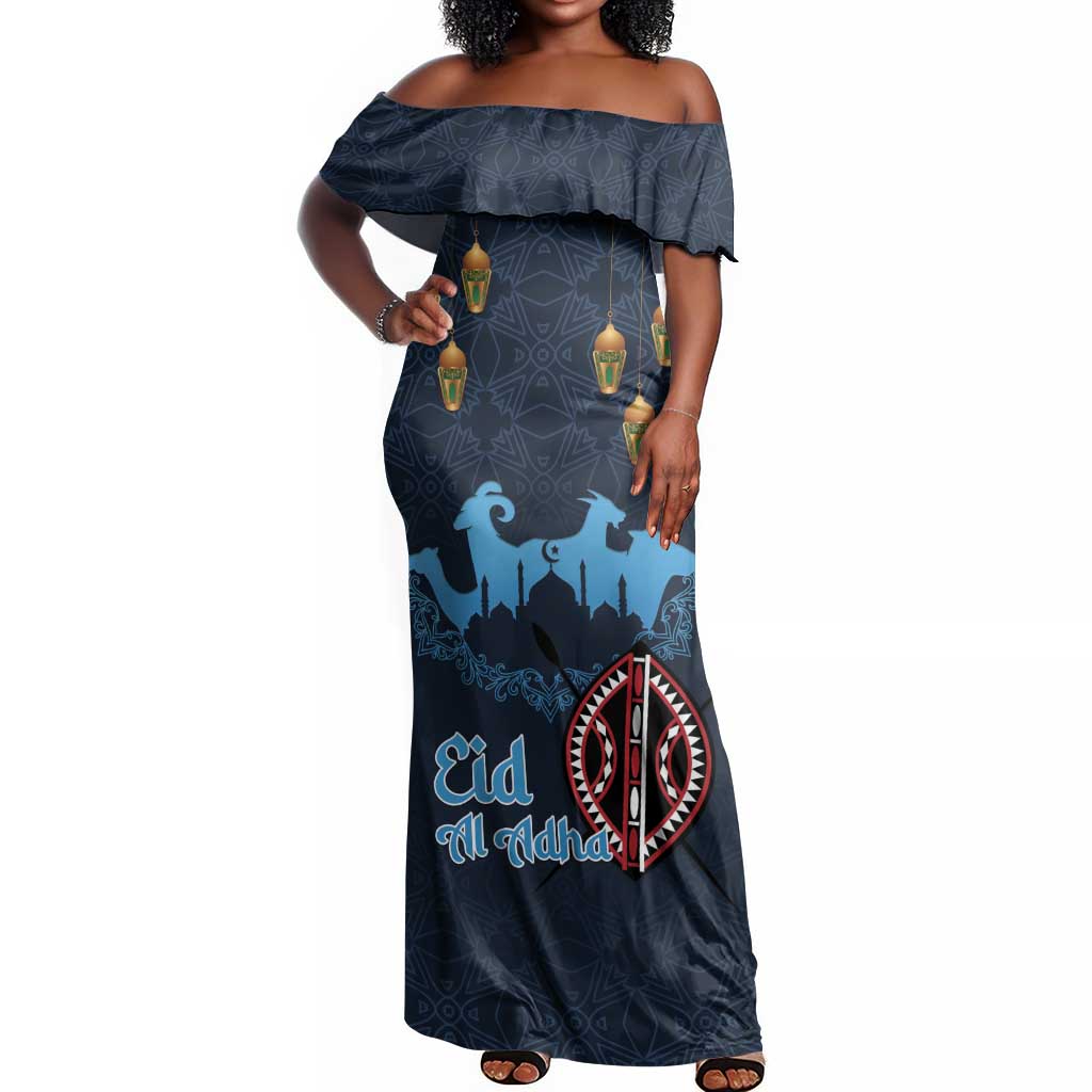 Happy Eid Al-Adha Off Shoulder Maxi Dress Kenya Mubarak