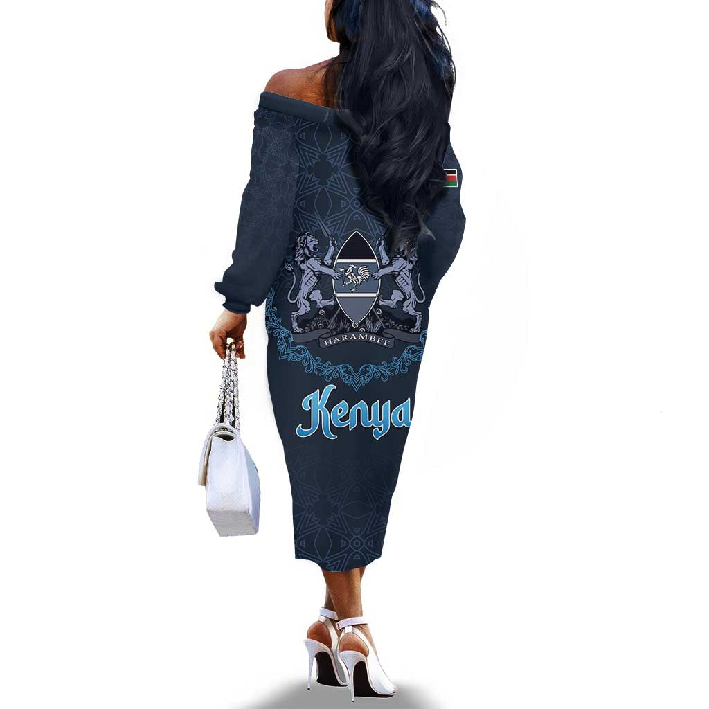 Happy Eid Al-Adha Off The Shoulder Long Sleeve Dress Kenya Mubarak