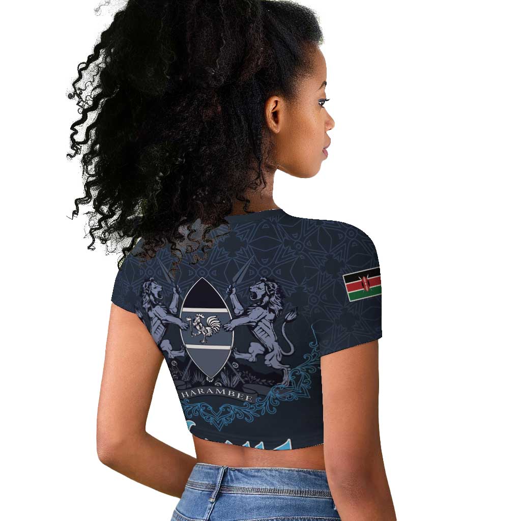 Happy Eid Al-Adha Raglan Cropped T shirt Kenya Mubarak