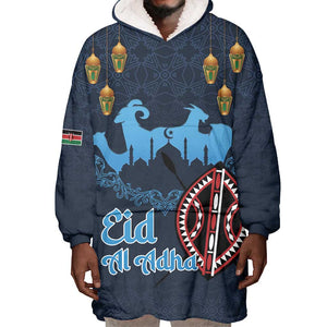 Happy Eid Al-Adha Wearable Blanket Hoodie Kenya Mubarak