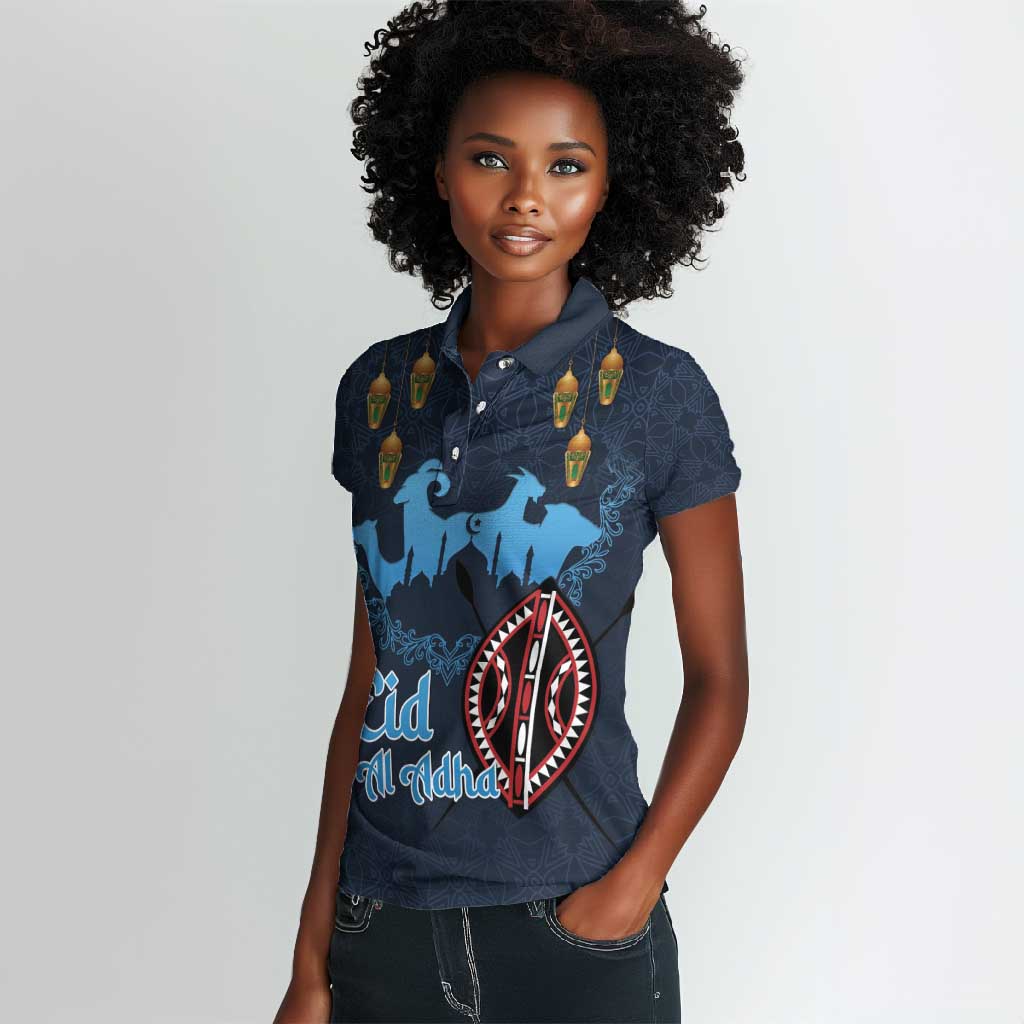 Happy Eid Al-Adha Women Polo Shirt Kenya Mubarak