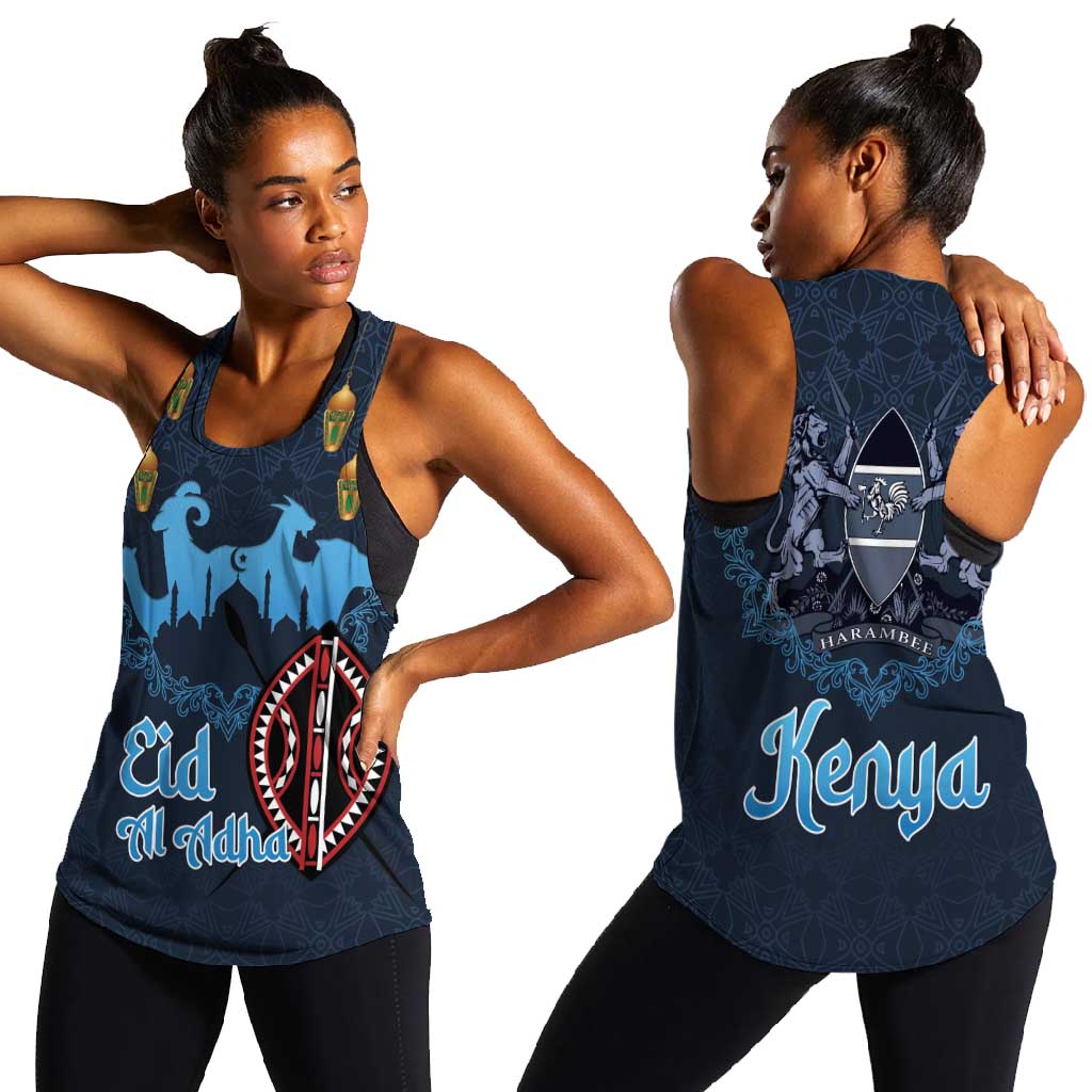 Happy Eid Al-Adha Women Racerback Tank Kenya Mubarak