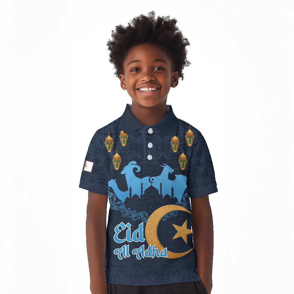 Happy Eid Al-Adha Kid Polo Shirt Algeria Mubarak