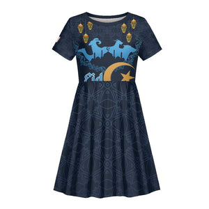 Happy Eid Al-Adha Kid Short Sleeve Dress Algeria Mubarak