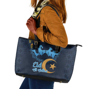 Happy Eid Al-Adha Leather Tote Bag Algeria Mubarak
