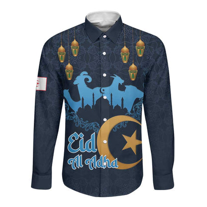 Happy Eid Al-Adha Long Sleeve Button Shirt Algeria Mubarak