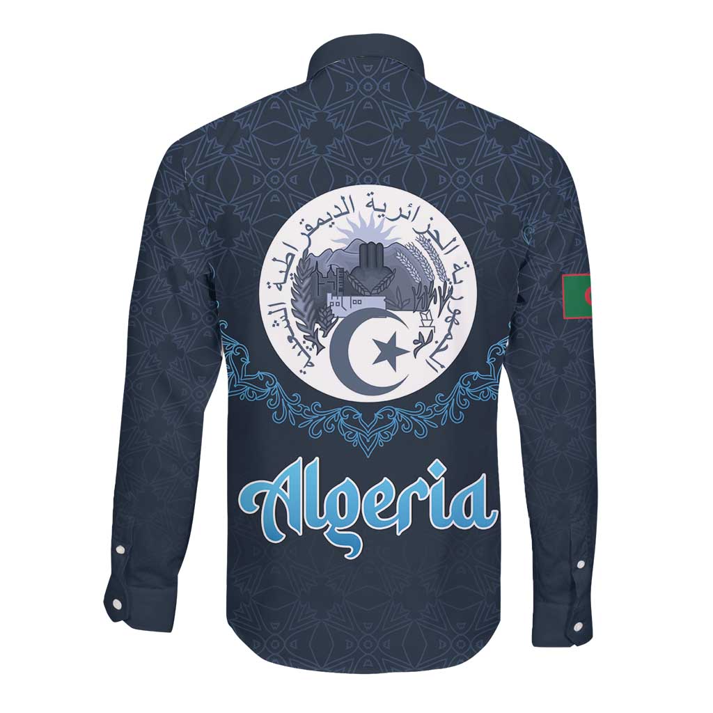 Happy Eid Al-Adha Long Sleeve Button Shirt Algeria Mubarak