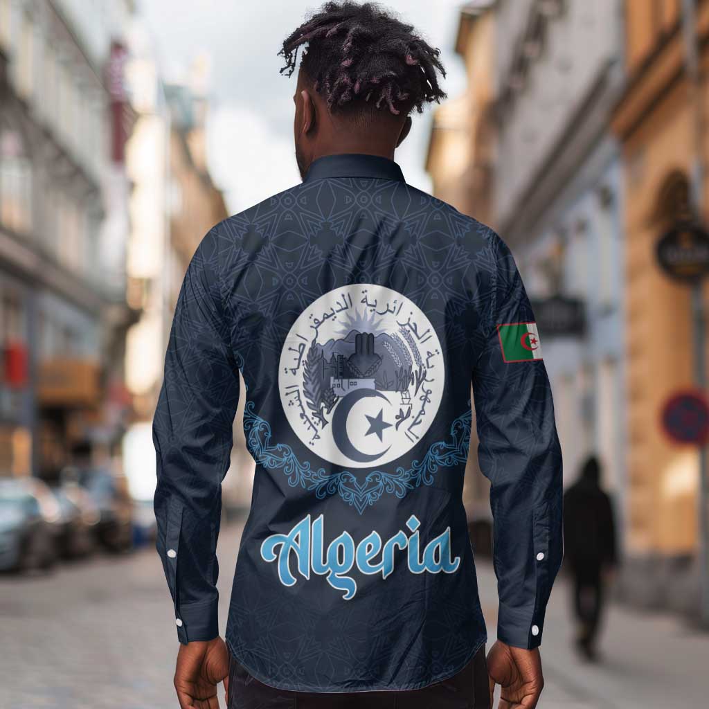 Happy Eid Al-Adha Long Sleeve Button Shirt Algeria Mubarak