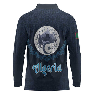 Happy Eid Al-Adha Long Sleeve Polo Shirt Algeria Mubarak