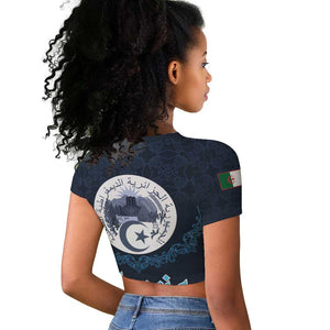 Happy Eid Al-Adha Raglan Cropped T shirt Algeria Mubarak
