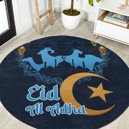 Happy Eid Al-Adha Round Carpet Algeria Mubarak