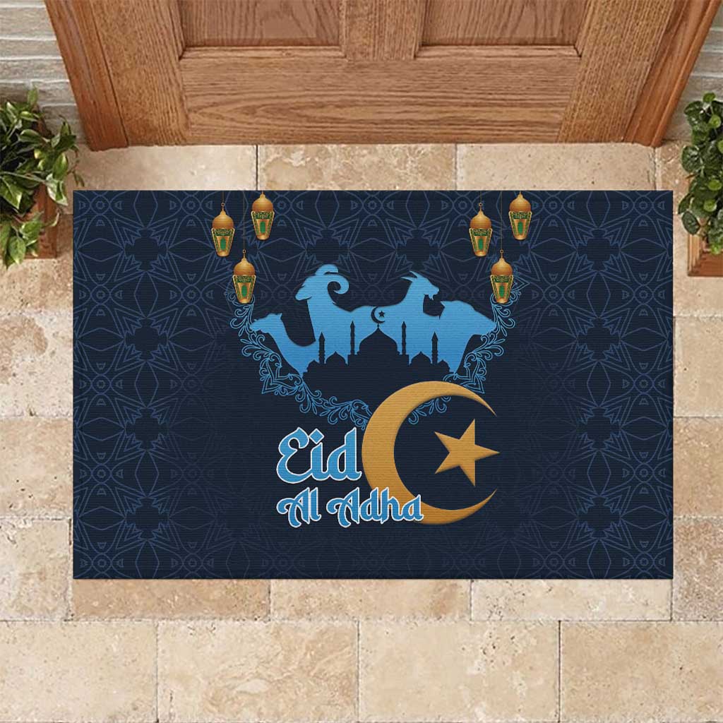 Happy Eid Al-Adha Rubber Doormat Algeria Mubarak