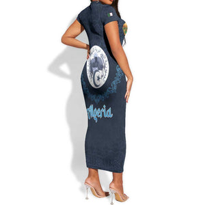 Happy Eid Al-Adha Short Sleeve Bodycon Dress Algeria Mubarak LT15