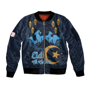 Happy Eid Al-Adha Sleeve Zip Bomber Jacket Algeria Mubarak