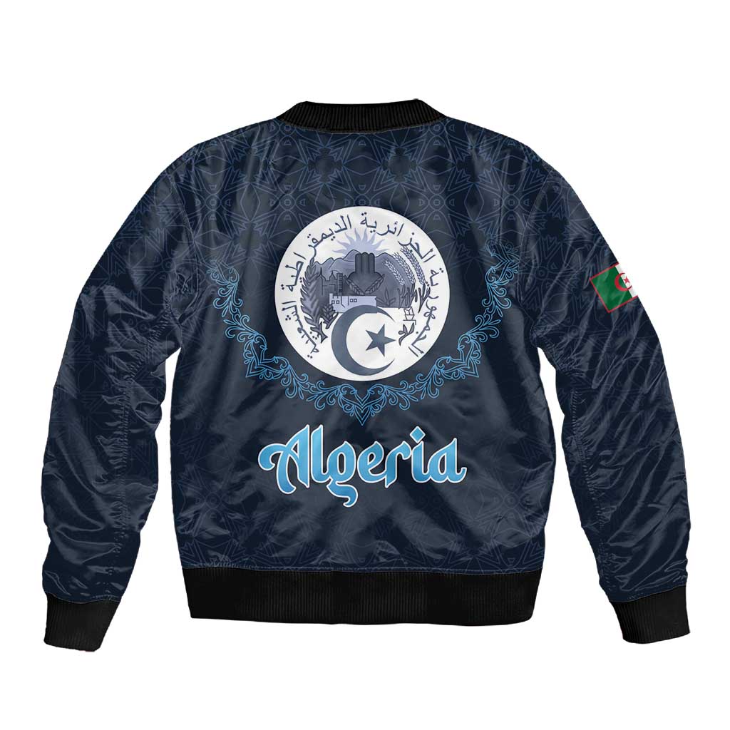 Happy Eid Al-Adha Sleeve Zip Bomber Jacket Algeria Mubarak