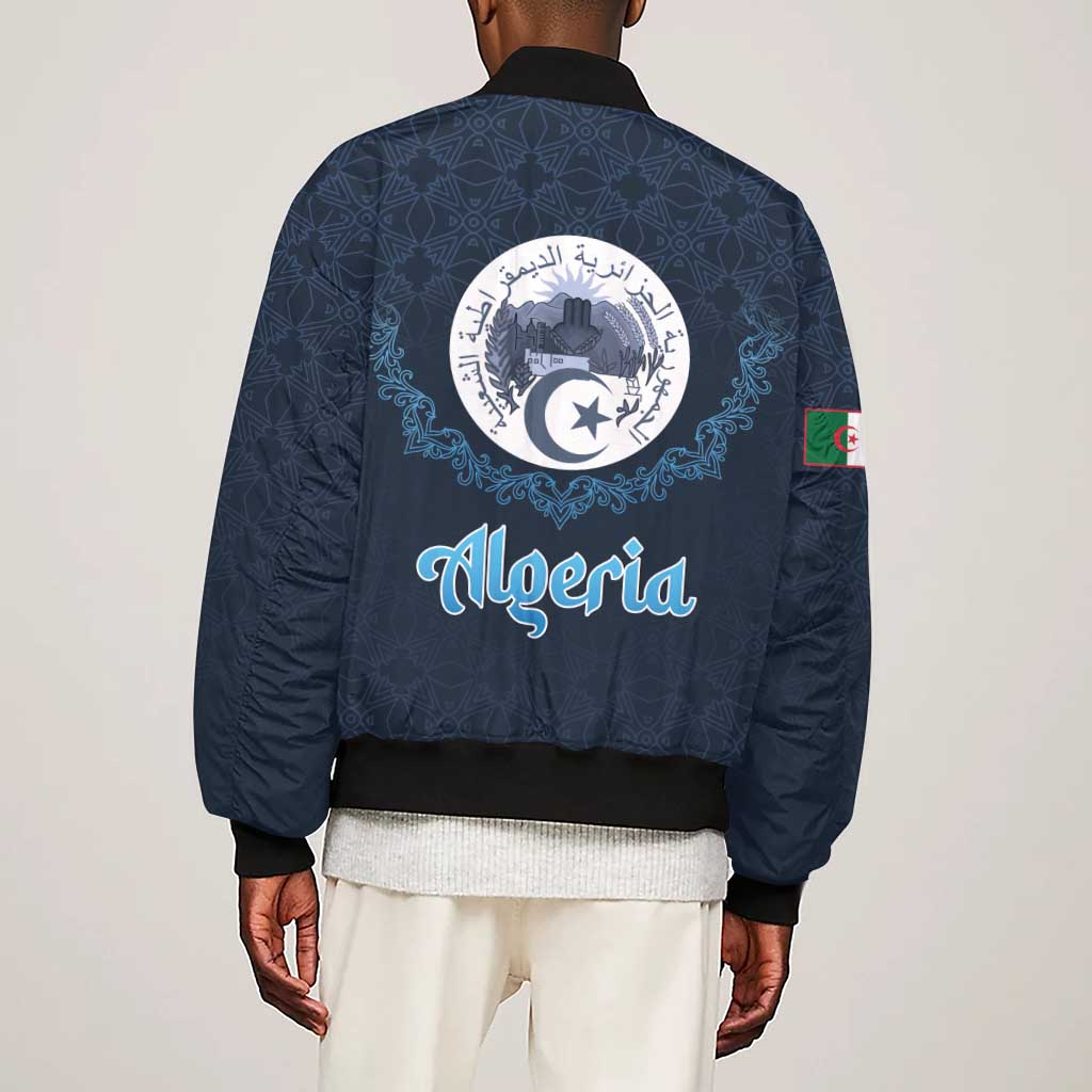 Happy Eid Al-Adha Sleeve Zip Bomber Jacket Algeria Mubarak