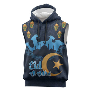 Happy Eid Al-Adha Sleeveless Hoodie Algeria Mubarak - African Pride